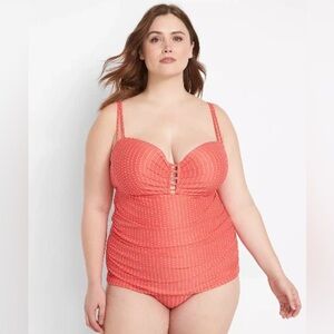 NWT Orange Polka Dot Women's Swim Tankini Top